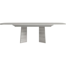 Status Mia Day Silver Grey Fixed Dining Table, 250cm Seats 8 Diners Oval Top