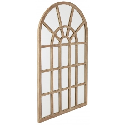 Hill Interiors Copgrove Wooden Arched Paned Wall Mirror - image 1