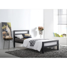 Time Living City Block Charcoal Black Metal Bed