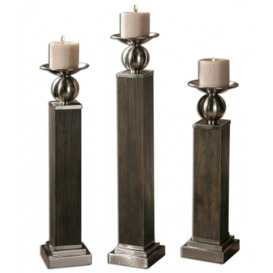 Mindy Brownes Hestia Gray Candle Holders (Set of 3)