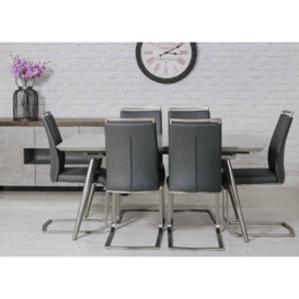 Chicago Grey Melamine Concrete Effect Top 6 Seater Dining Table - thumbnail 2