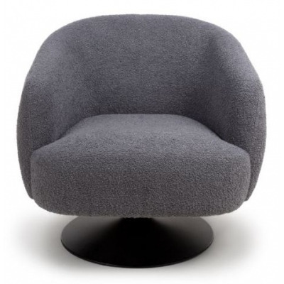 Club Grey Fabric Swivel Accent Chair - image 1