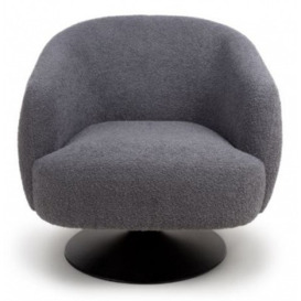 Club Grey Fabric Swivel Accent Chair - thumbnail 1