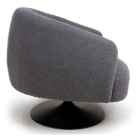 Club Grey Fabric Swivel Accent Chair - thumbnail 2