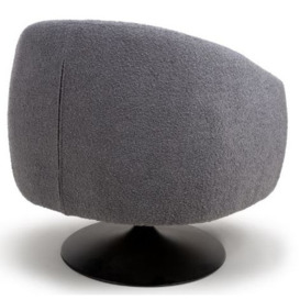 Club Grey Fabric Swivel Accent Chair - thumbnail 3