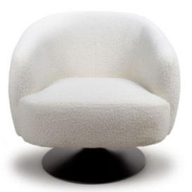 Club Ivory Fabric Swivel Accent Chair - thumbnail 1