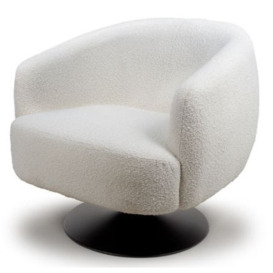 Club Ivory Fabric Swivel Accent Chair - thumbnail 2
