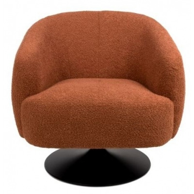 Club Rust Fabric Swivel Accent Chair - image 1