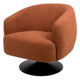 Club Rust Fabric Swivel Accent Chair - thumbnail 2