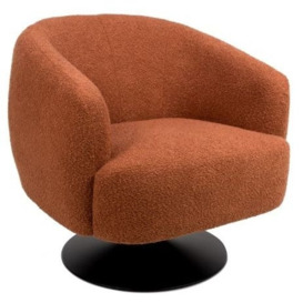 Club Rust Fabric Swivel Accent Chair - thumbnail 3