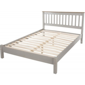 Corona Grey Mexican Pine 4ft 6in Double Slatted Lowend Bedstead