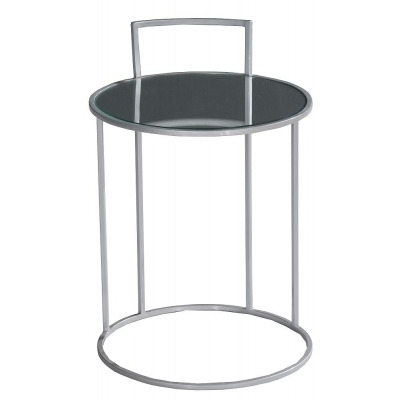 Torrance Glass and Silver Round Side Table - image 1