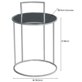Torrance Glass and Silver Round Side Table - thumbnail 2