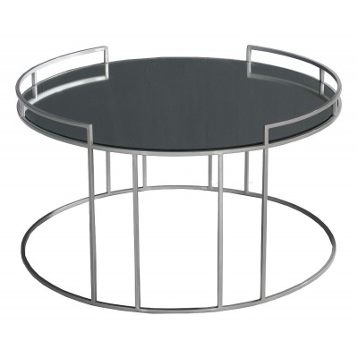 Torrance Glass and Silver Round Coffee Table - image 1