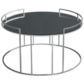 Torrance Glass and Silver Round Coffee Table