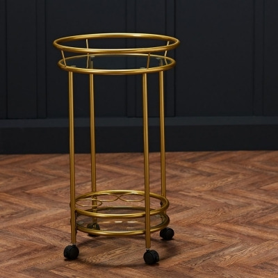 Collins Glass and Gold Drinks Trolley - image 1