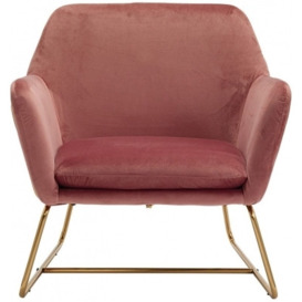 Charles Pink Velvet Armchair