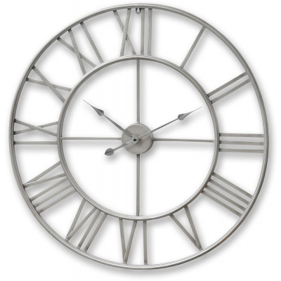 Hill Interiors Large Silver Skeleton Wall Clock - image 1