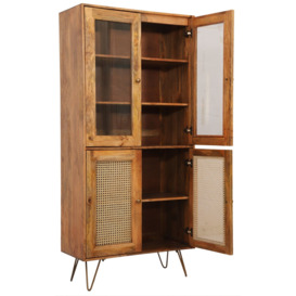Solan Mango Wood Display Cabinet with 4 Door - thumbnail 3
