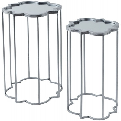 Hill Interiors Quarter Foil Mirrored Side Table (Set of 2)