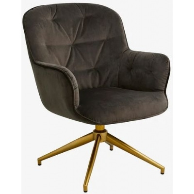 NORDAL Lea Light Brown and Gold Velvet Office Chair - image 1