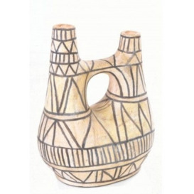 Ancient Mariner Village Pottery Abstract White Vase - thumbnail 1