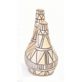 Ancient Mariner Village Pottery Abstract White Vase - thumbnail 3