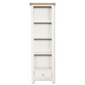 Sambhar Slim Bookcase - Oak and White Painted