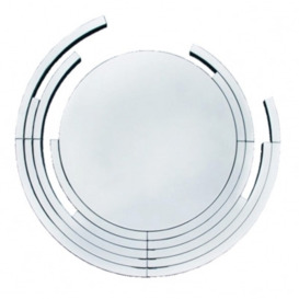 Modern Accent Chrome Round Mirror - 90cm x 87cm - thumbnail 1