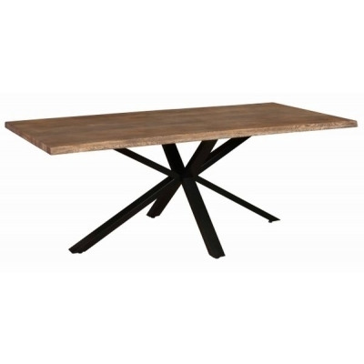 Carlton Modena Oiled Oak Dining Table, 200cm with Spider metal Legs Rectangular Top - image 1