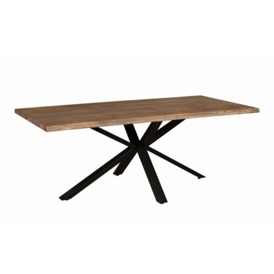 Carlton Modena Oiled Oak Dining Table, 150cm with Spider metal Legs Rectangular Top - image 1