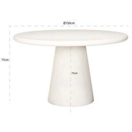 Bloomstone White 130cm Round Dining Table - 4 Seater - thumbnail 2