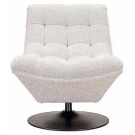 Sydney White and Black Fabric Swivel Chair - thumbnail 1