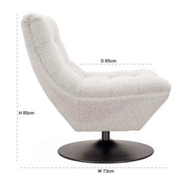 Sydney White and Black Fabric Swivel Chair - thumbnail 2