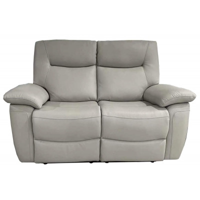 Lucia Pearl Grey Leather 2 Seater Recliner Sofa - image 1