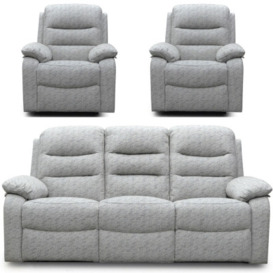 Como Grey Fabric 3+1+1 Recliner Sofa Set