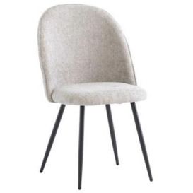 Clearance - Cajon Silver Fabric Dining Chair with Black Powder Coated Legs (Sold in Pairs) - FSS14439/49