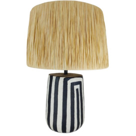 Sifnos Raffia and Paper Mache Table Lamp