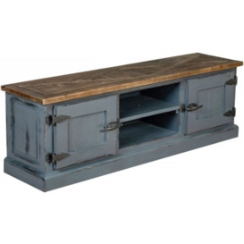 Bishop Dove Grey Painted Pine TV Unit, Large Cabinet 140cm, Stand Upto 55in Plasma - thumbnail 1