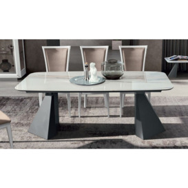 Camel Elite Day Bianco Antico Italian Tent Ceramic Top Dining Table - 8 Seater - thumbnail 2