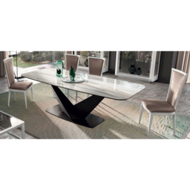 Camel Elite Day Bianco Antico Italian Krystal Ceramic Top Dining Table - 8 Seater - thumbnail 3