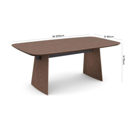 Trento 8 Seater Dining Table - Comes in Walnut or Walnut & Sintered Stone Top Options - thumbnail 2