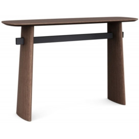 Trento Round Console Table - Comes in Walnut or Walnut & Sintered Stone Top Options - thumbnail 1