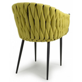 Pandora Braided Yellow Dining Chair (Sold in Pairs) - thumbnail 3