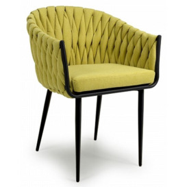 Pandora Braided Yellow Dining Chair (Sold in Pairs) - thumbnail 2