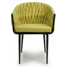 Pandora Braided Yellow Dining Chair (Sold in Pairs) - thumbnail 1