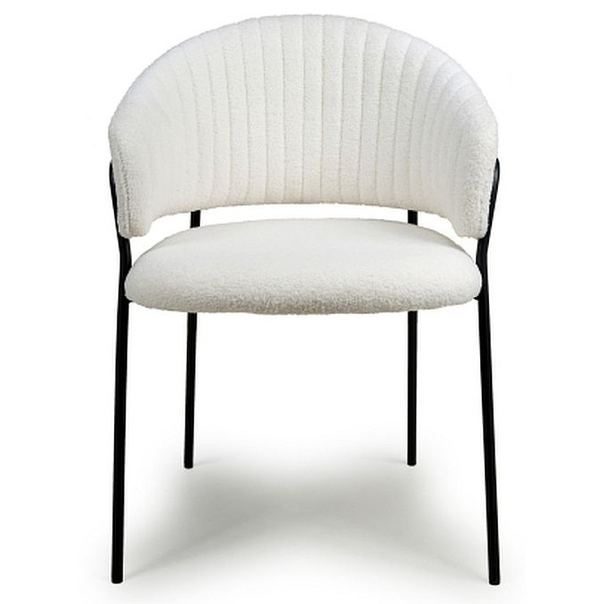Maya Boucle White Dining Chair (Sold in Pairs) - image 1