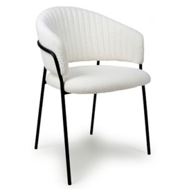 Maya Boucle White Dining Chair (Sold in Pairs) - thumbnail 2