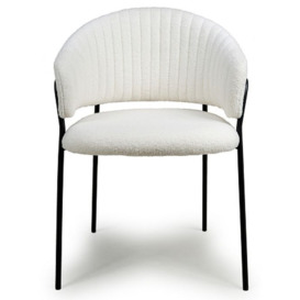 Maya Boucle White Dining Chair (Sold in Pairs) - thumbnail 1