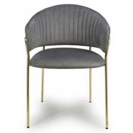 Maya Brushed Velvet Dining Chair (Sold in Pairs)- Comes in Grey, White and Black Options - thumbnail 1